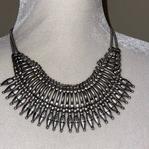 Aldo Metal Bead Ethnic Necklace Silver-Tone Collar Choker